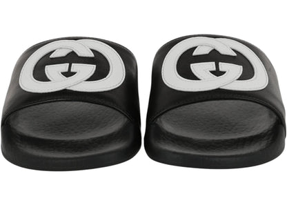 gucci slide interlocking g black white (kids)