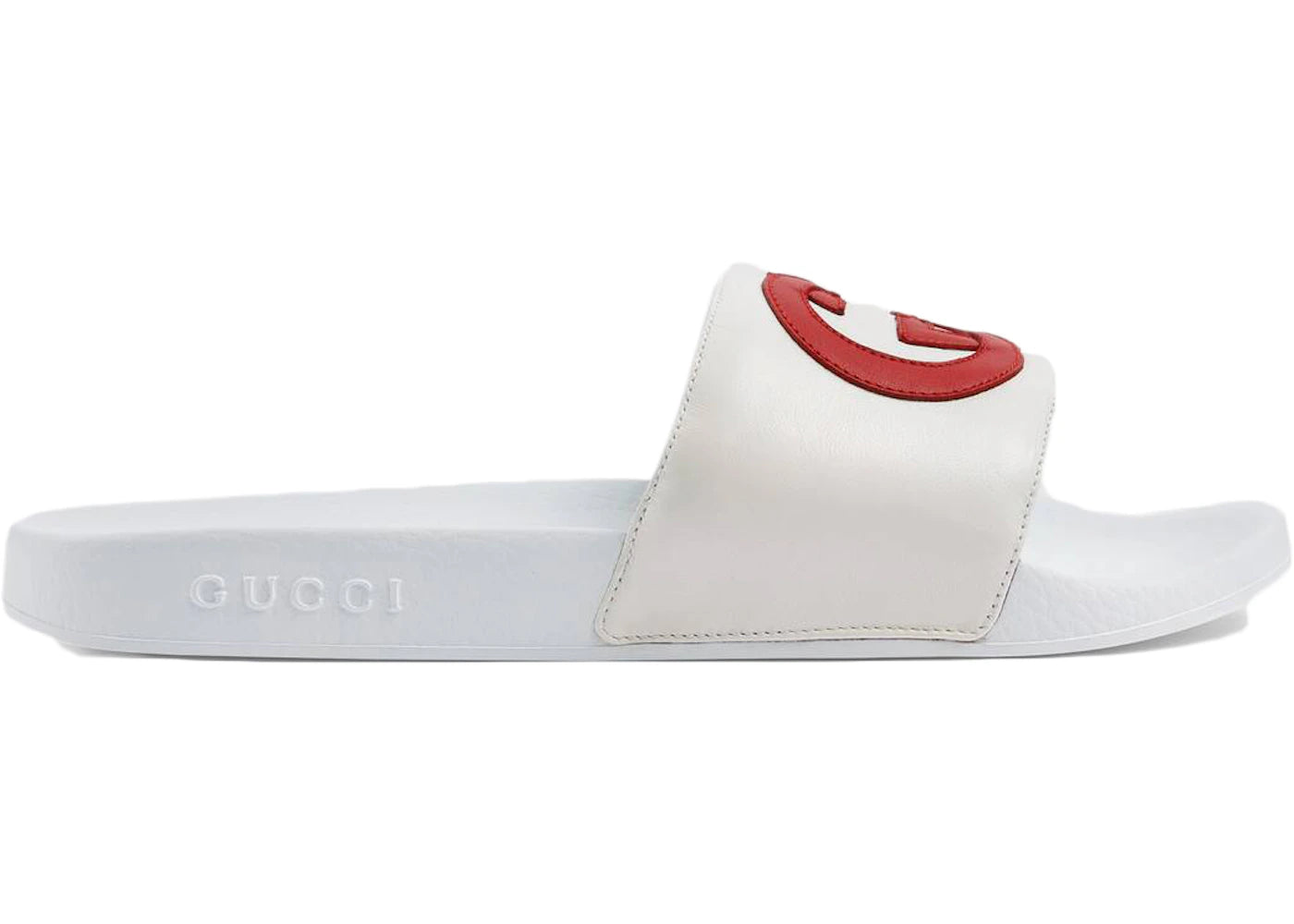 gucci slide interlocking g leather white