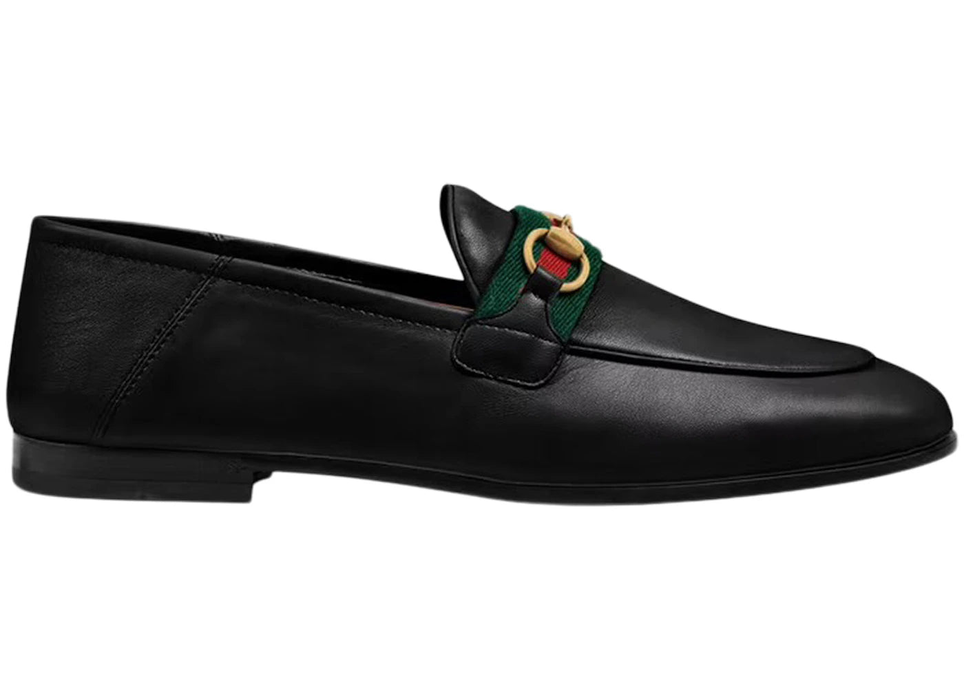 Gucci Slip On Loafer With Web Black Leather