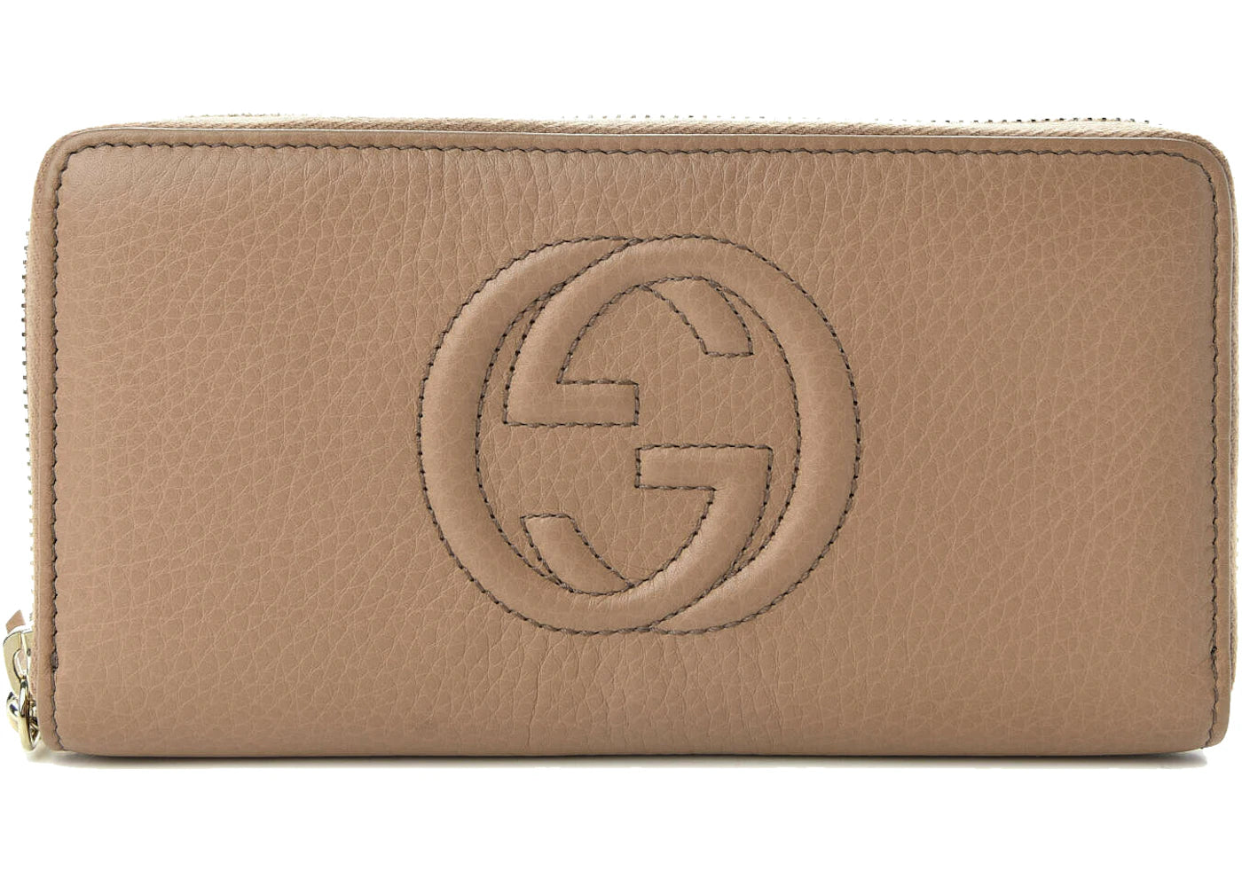 Gucci Soho Long Zip Around Gg Wallet Brown