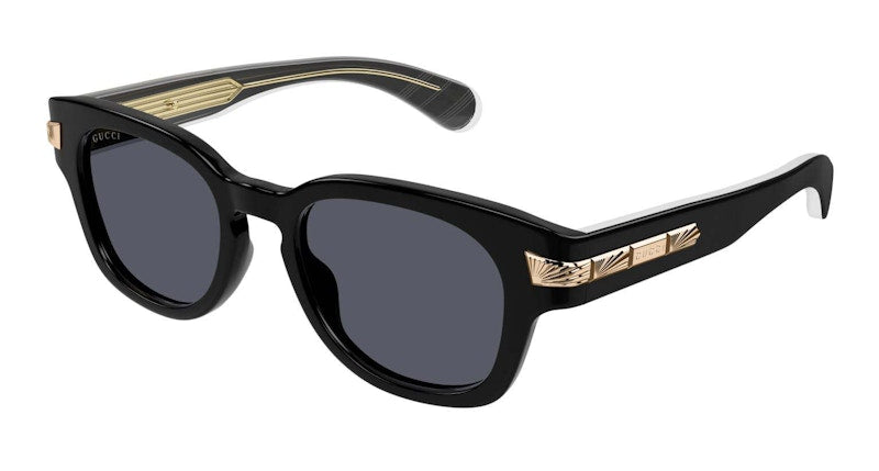 Gucci Square Frame Sunglasses Black/Grey (Gg1518S-001-Fr)