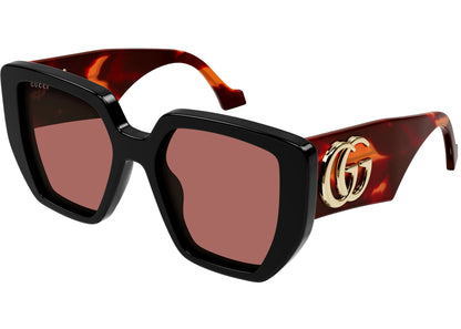 Gucci Square Sunglasses Black/Brown (Gg0956S-009-Fr)