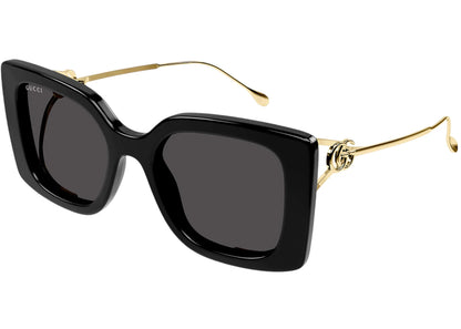 Gucci Square Sunglasses Black Gold (Gg1567Sa-001-54)