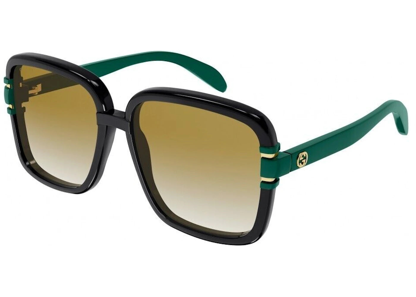 Gucci Square Sunglasses Black/Green (Gg1066S-003-Fr)