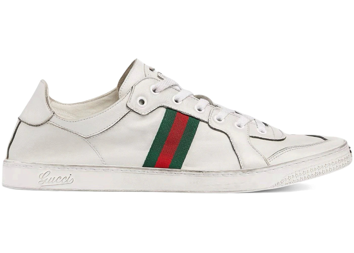 Gucci Stretch Low-Top Sneaker White Leather