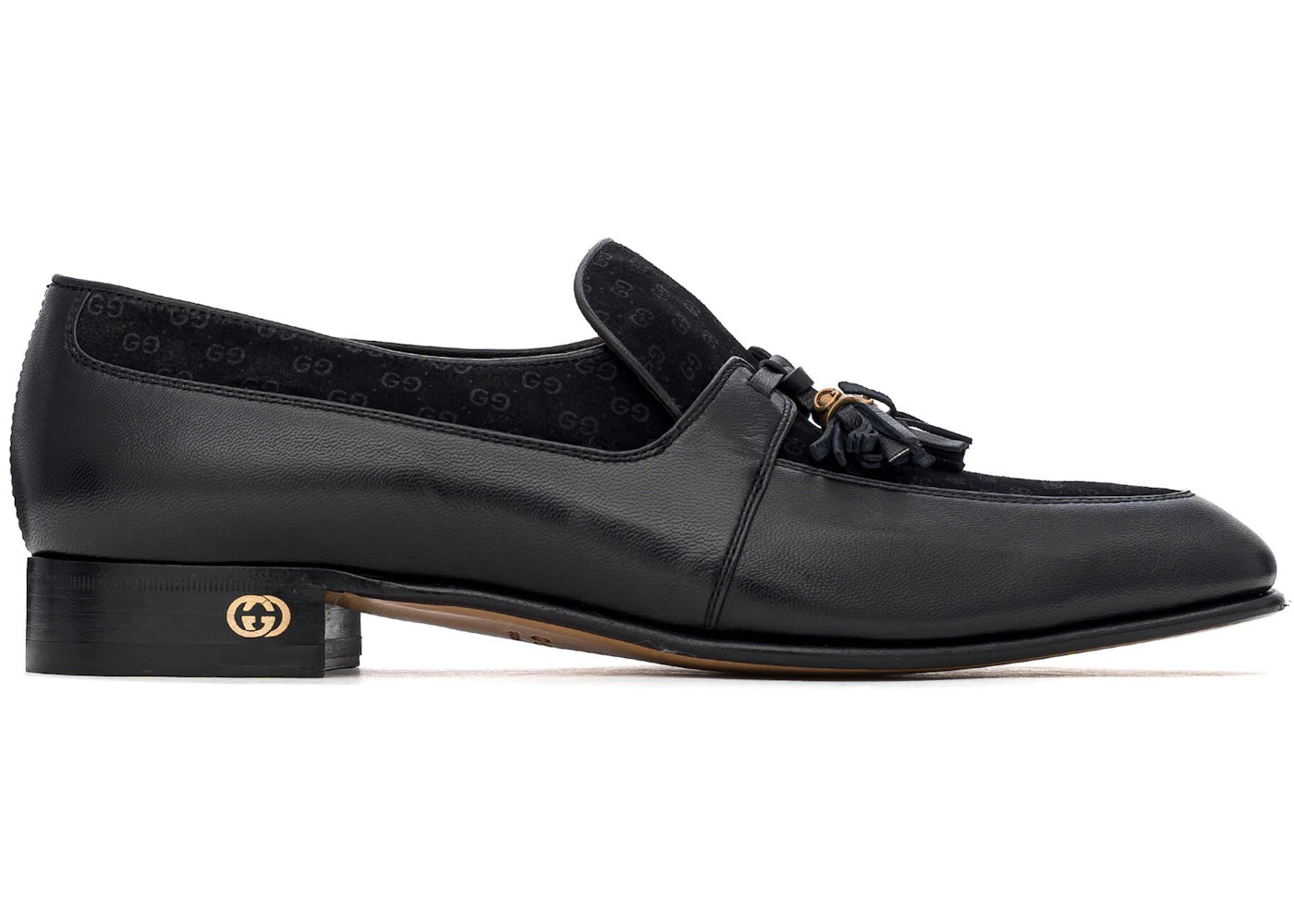 gucci tassel gg loafers black