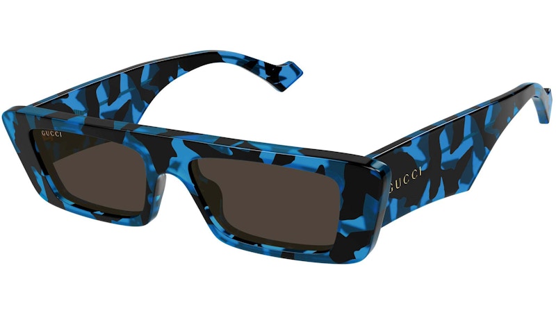 Gucci Tortoise Flattop Frame Sunglasses Blue/Black/Havana (Gg1331S-004-Fr)