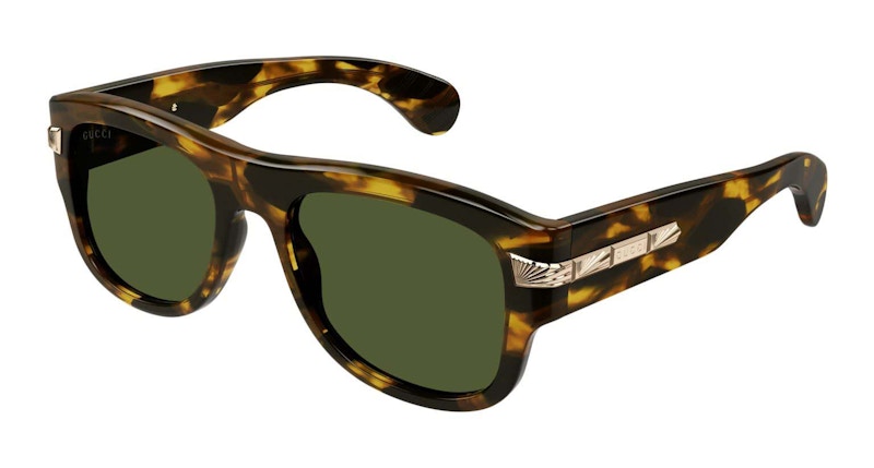 Gucci Tortoise Square Frame Sunglasses Havana/Green (Gg1517S-003-Fr)