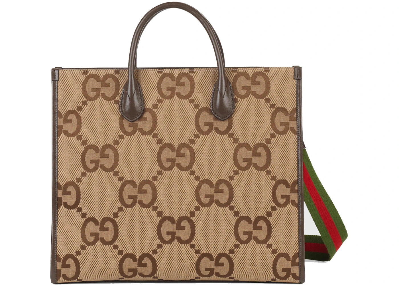 Gucci Tote Bag With Jumbo Gg Camel/Ebony