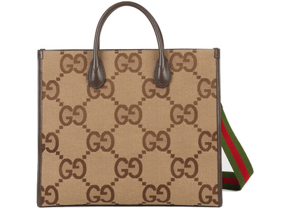 Gucci Tote Bag With Jumbo Gg Camel/Ebony