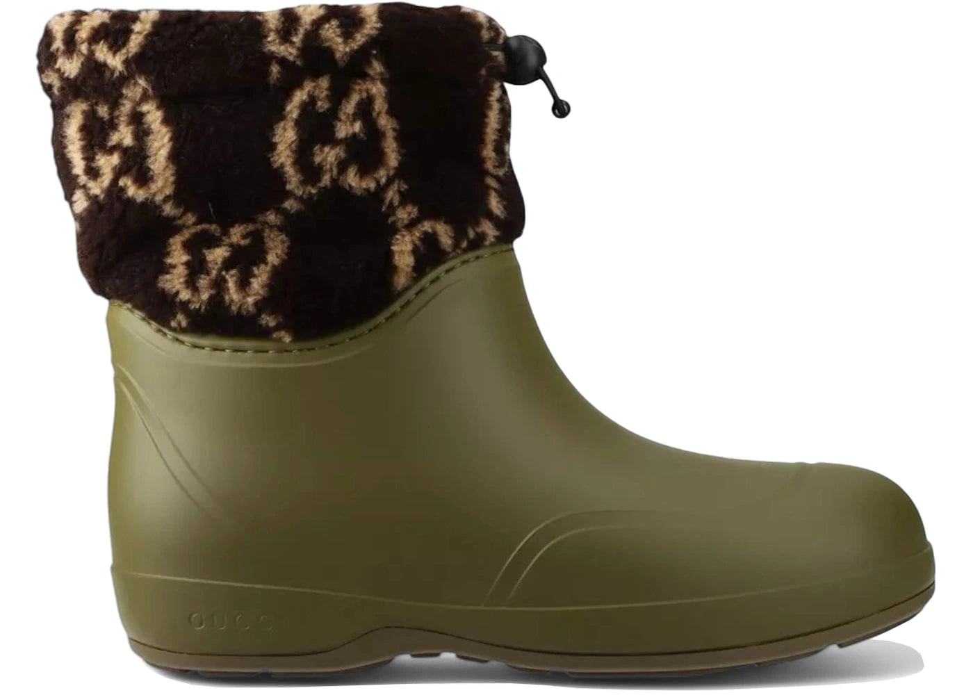 gucci two-toned teddy ankle boots green brown
