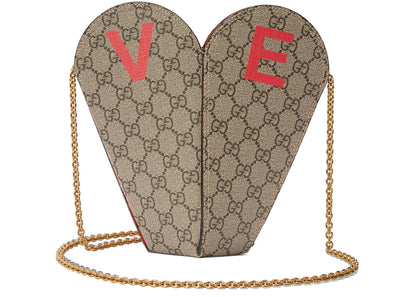 Gucci Valentines Day Heart Bag Small Beige/Ebony