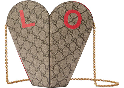 Gucci Valentine'S Day Heart Bag Small Beige/Ebony