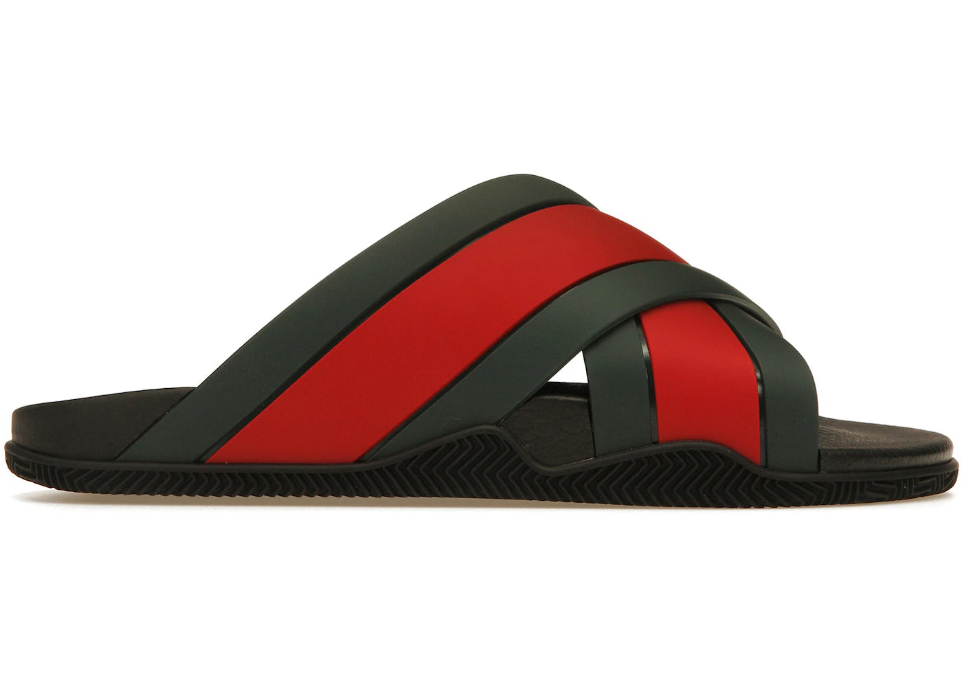 gucci web slide black rubber (women's)