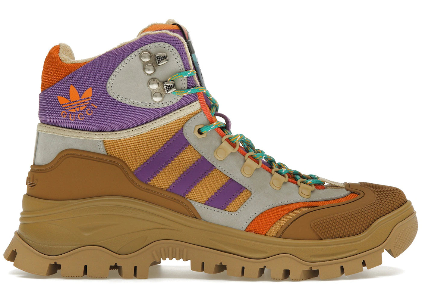 gucci x adidas laced up boots brown purple (women's)
