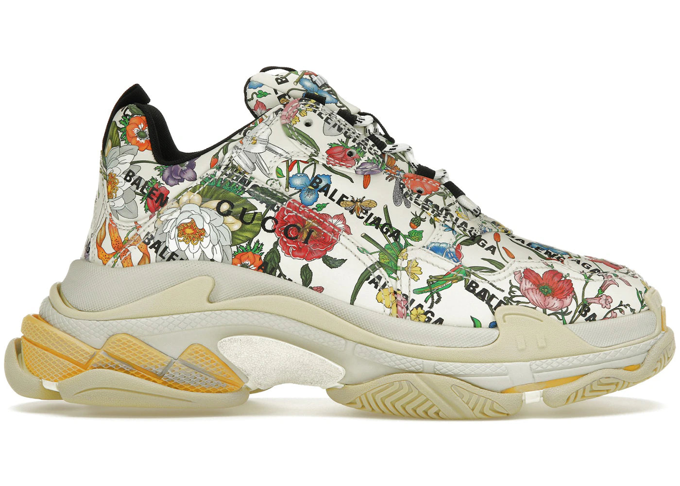 gucci x balenciaga the hacker project triple s  flora print