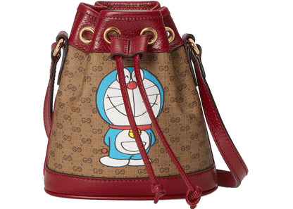 Gucci X Doraemon Bucket Bag Mini Ebony/Beige