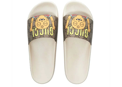 gucci x pablo delcielo cat gg supreme slide beige