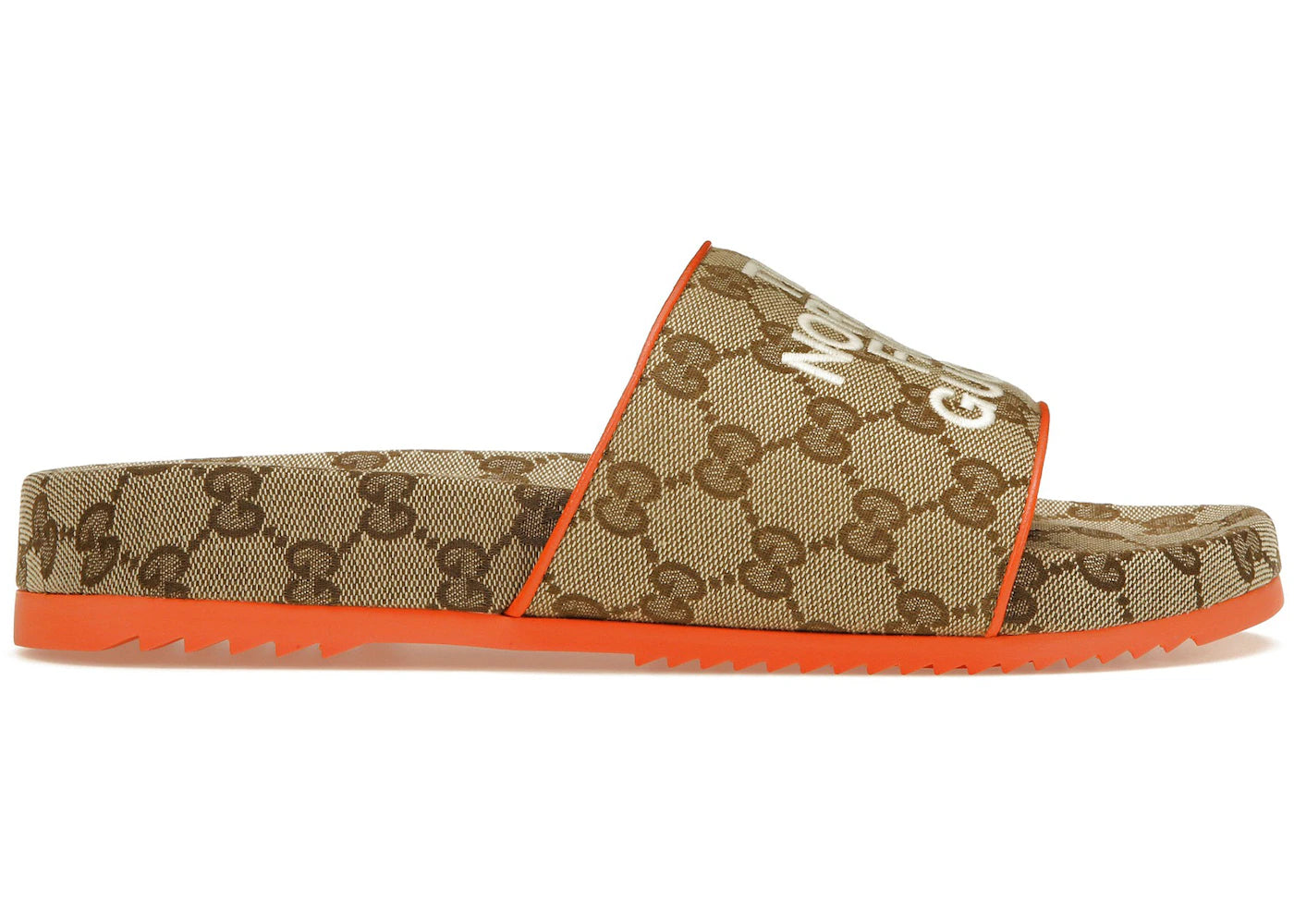 gucci x the north face gg slide orange beige ebony original gg canvas