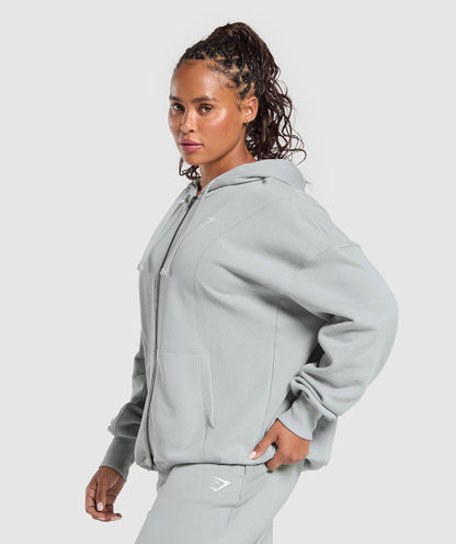 Women's Gymshark Power Hoodie Silver Grey