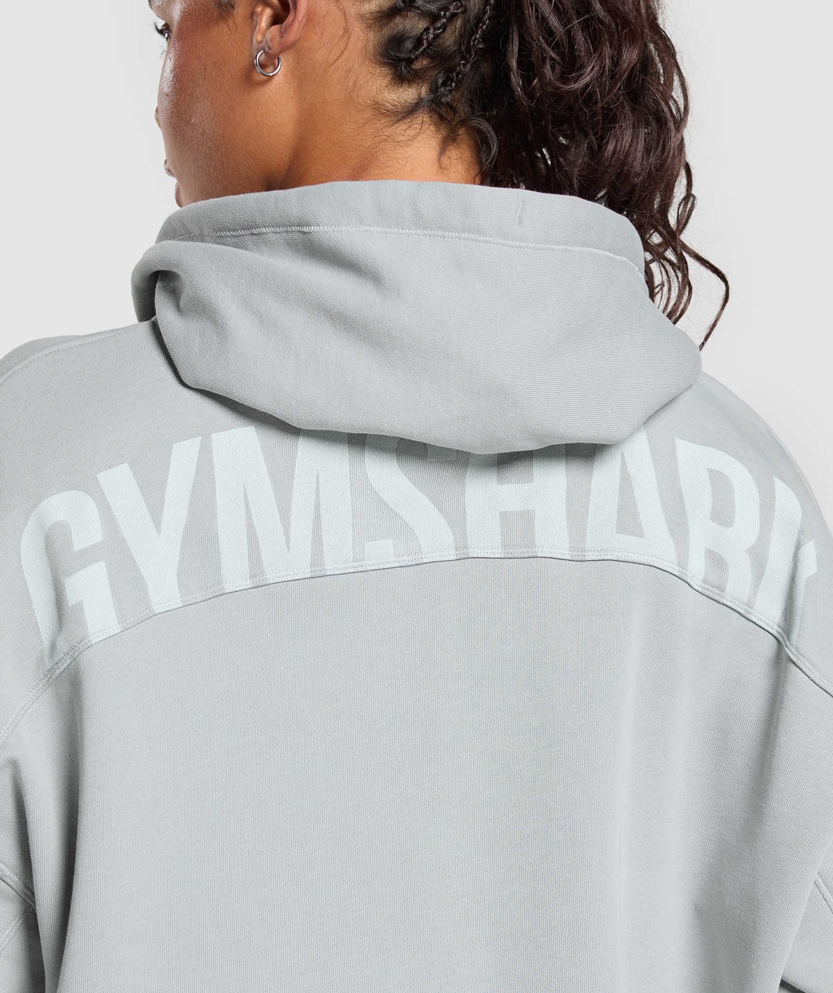 Women's Gymshark Power Hoodie Silver Grey