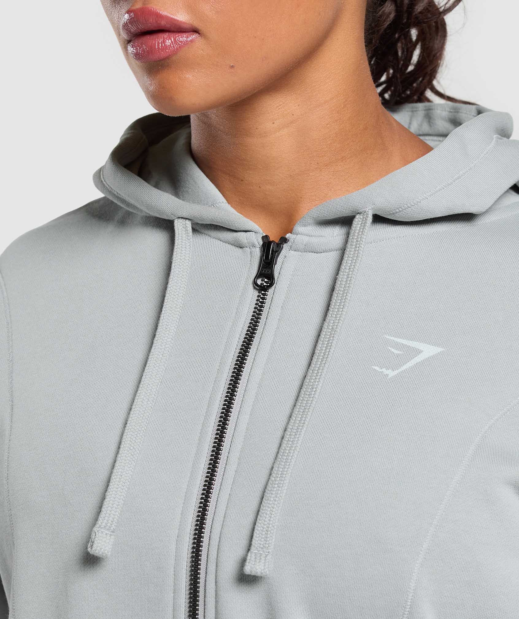 Women's Gymshark Power Hoodie Silver Grey