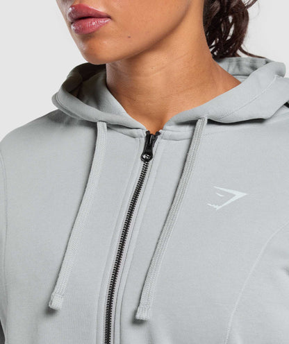 Women's Gymshark Power Hoodie Silver Grey