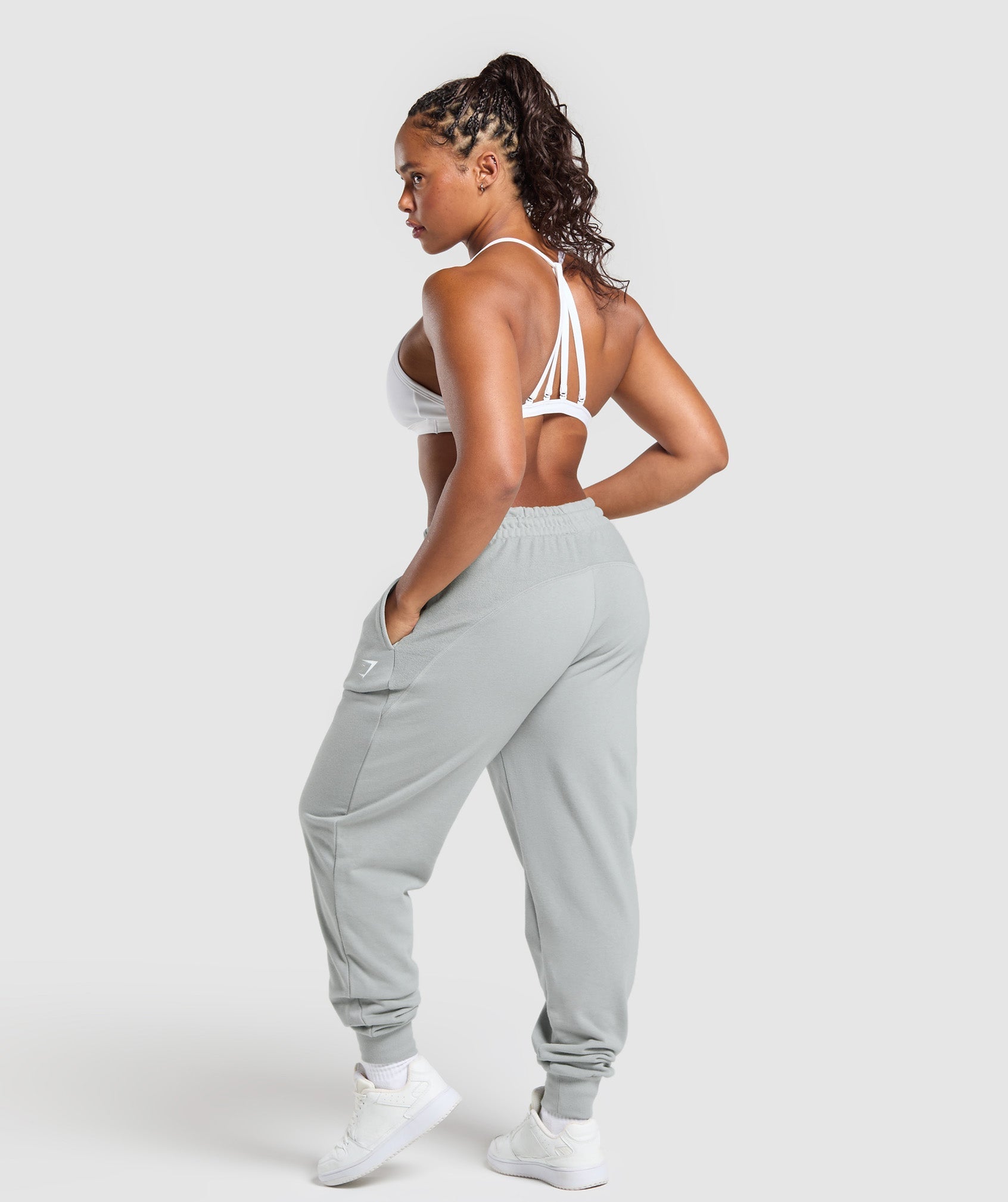 Women's Gymshark Power Joggers Silver Grey