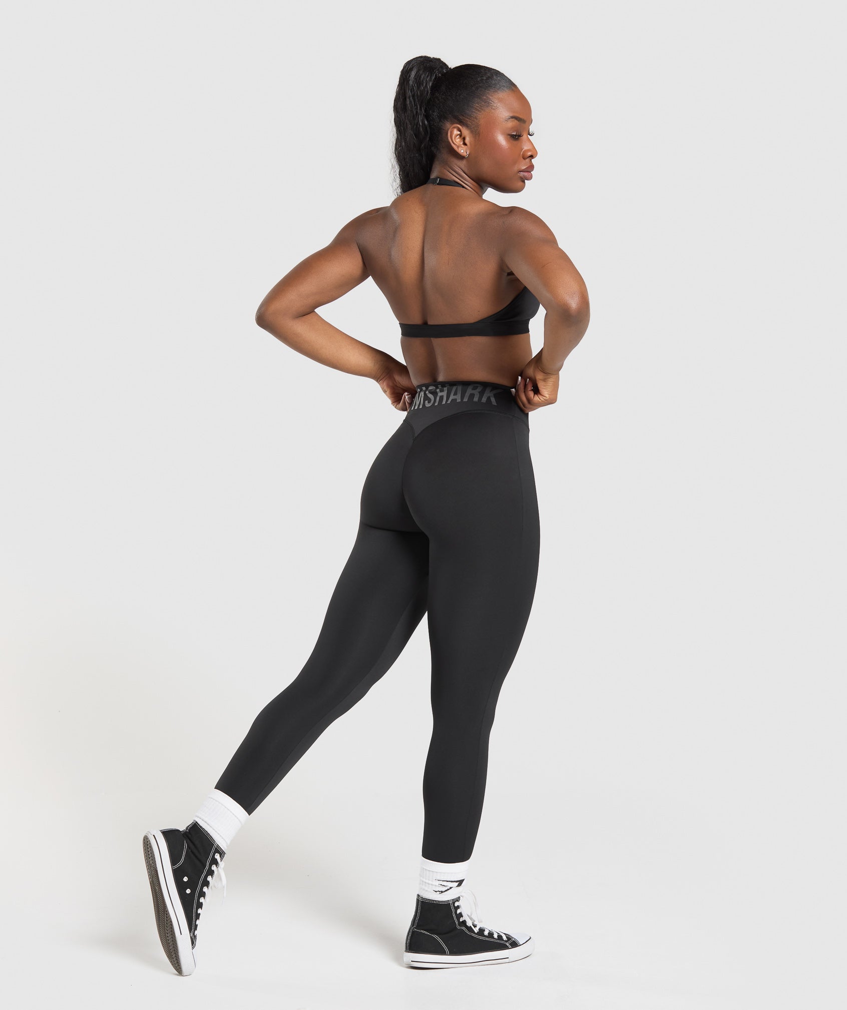 Women's Gymshark Wordmark Graphic Leggings Black