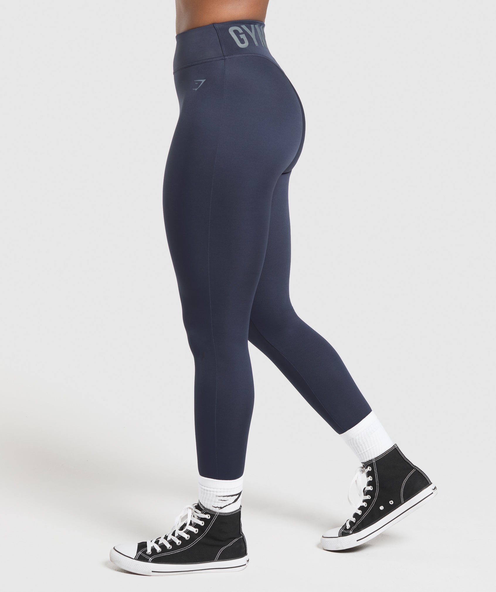 Women's Gymshark Wordmark Graphic Leggings Heavy Blue