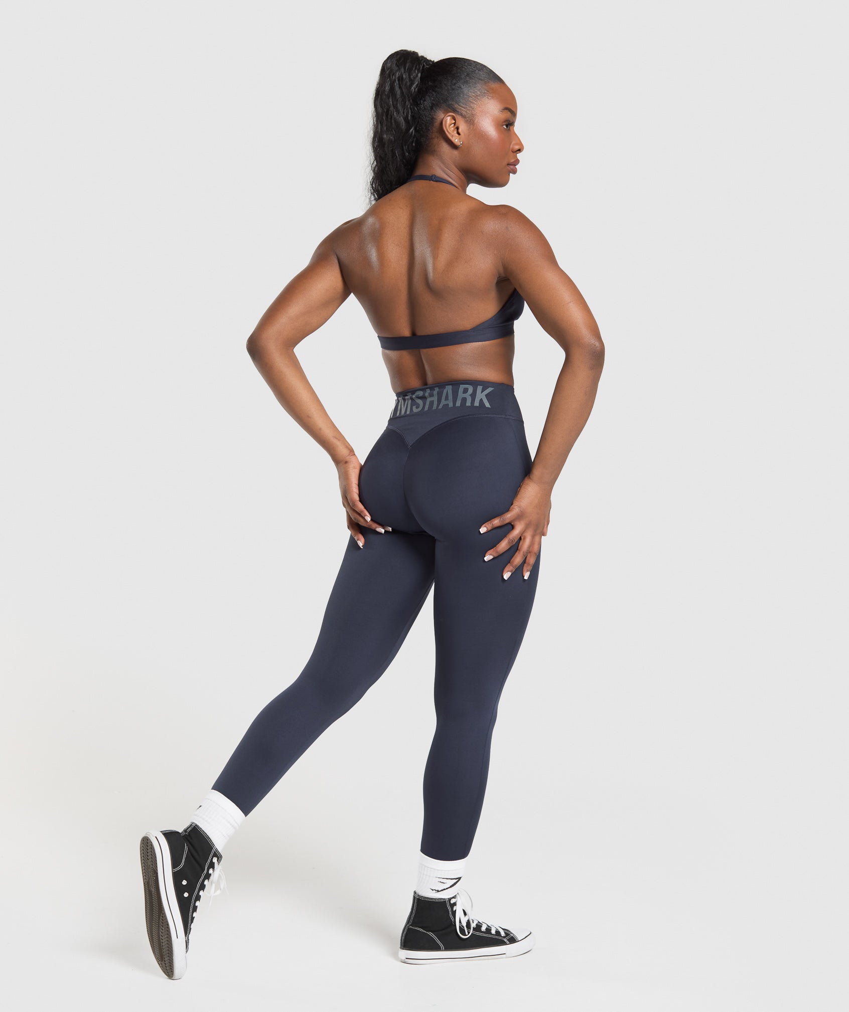 Women's Gymshark Wordmark Graphic Leggings Heavy Blue