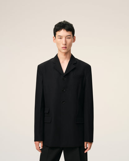 AmiParis Black New Wool Single Breasted Straight Jacket