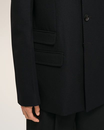 AmiParis Black New Wool Single Breasted Straight Jacket