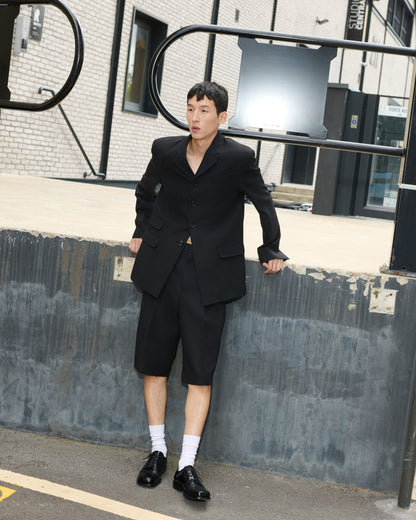 AmiParis Black New Wool Single Breasted Straight Jacket