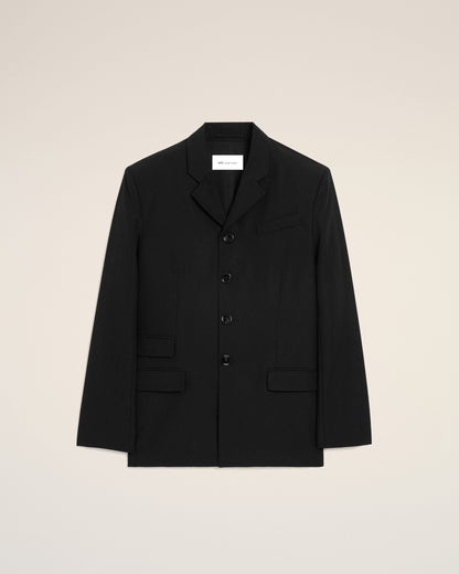 AmiParis Black New Wool Single Breasted Straight Jacket