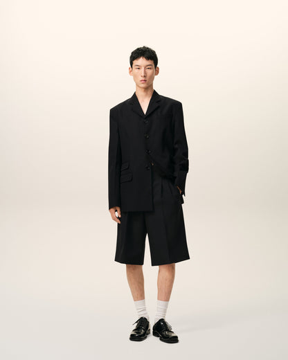 AmiParis Black New Wool Single Breasted Straight Jacket