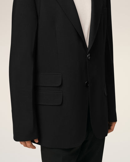 AmiParis Black New Wool Straight Single Breasted Jacket