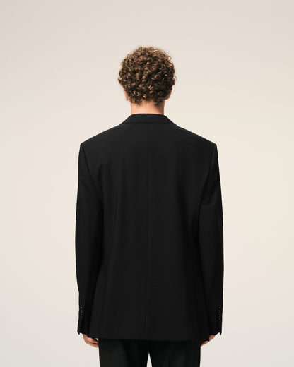 AmiParis Black New Wool Straight Single Breasted Jacket