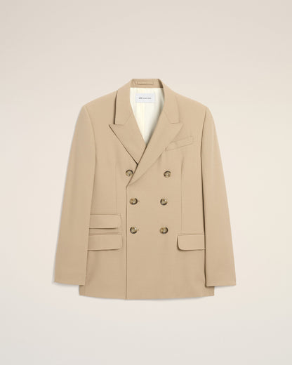 AmiParis Beige New Wool Double Breasted Straight Jacket