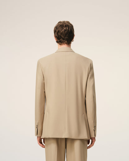 AmiParis Beige New Wool Double Breasted Straight Jacket