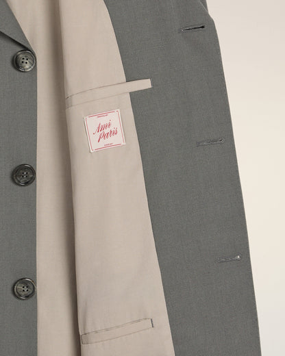 AmiParis Grey New Wool Double Breasted Straight Jacket