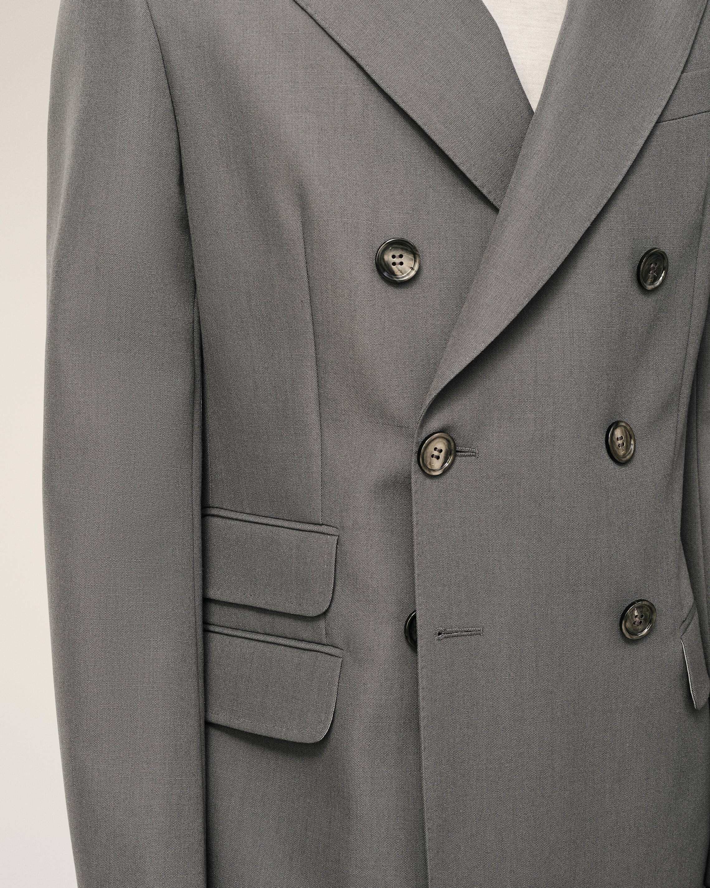 AmiParis Grey New Wool Double Breasted Straight Jacket