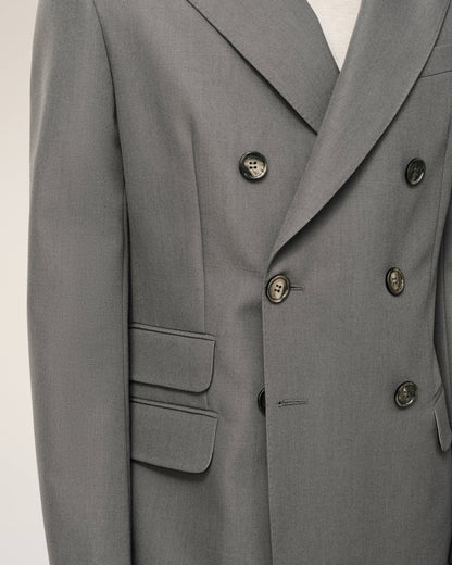 AmiParis Grey New Wool Double Breasted Straight Jacket