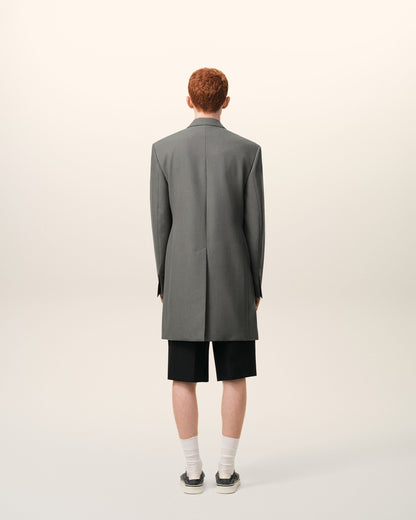 AmiParis Grey New Wool Straight Simple Breasted Jacket