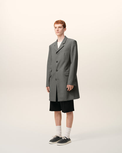AmiParis Grey New Wool Straight Simple Breasted Jacket