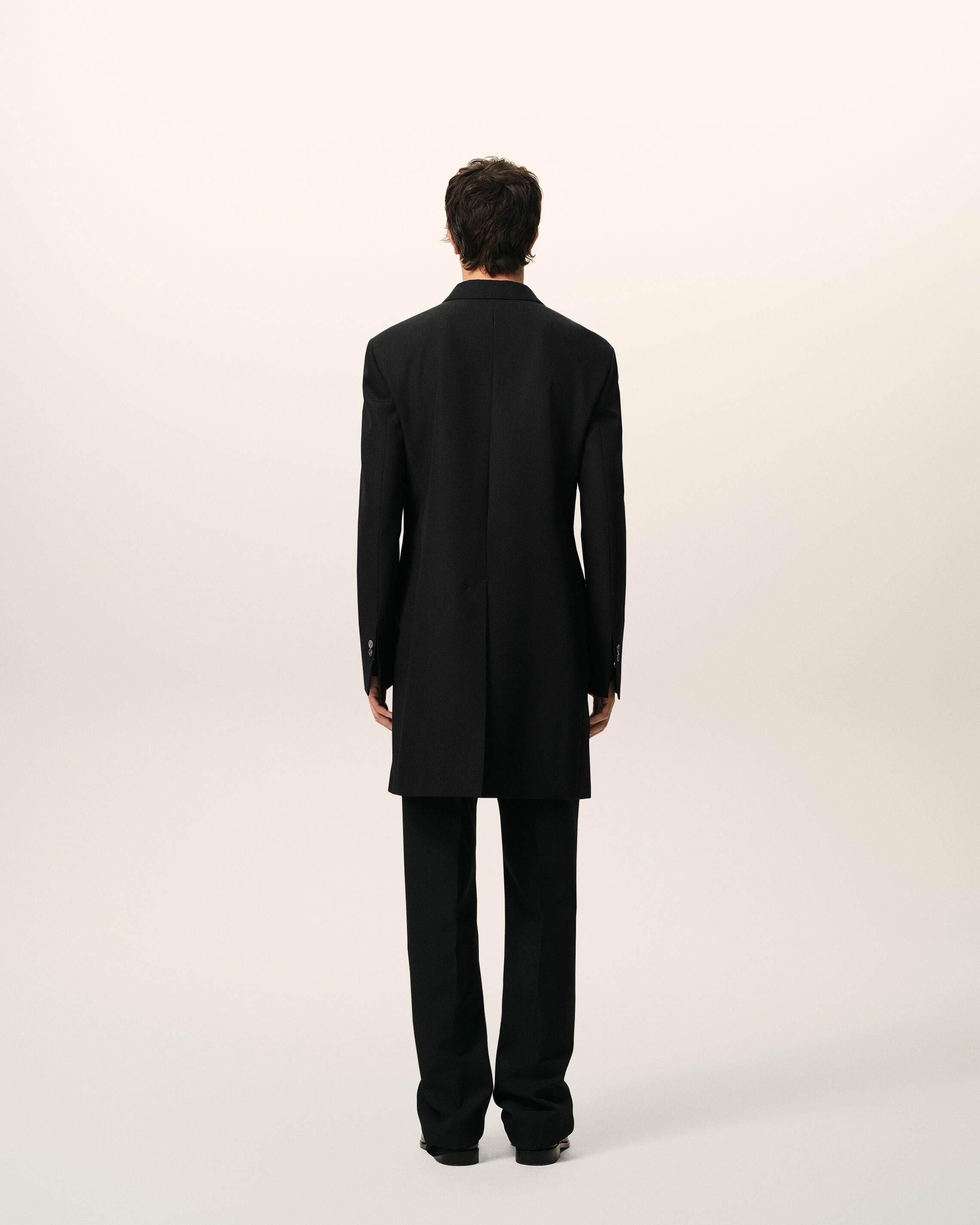 AmiParis Black New Wool Straight Simple Breasted Jacket