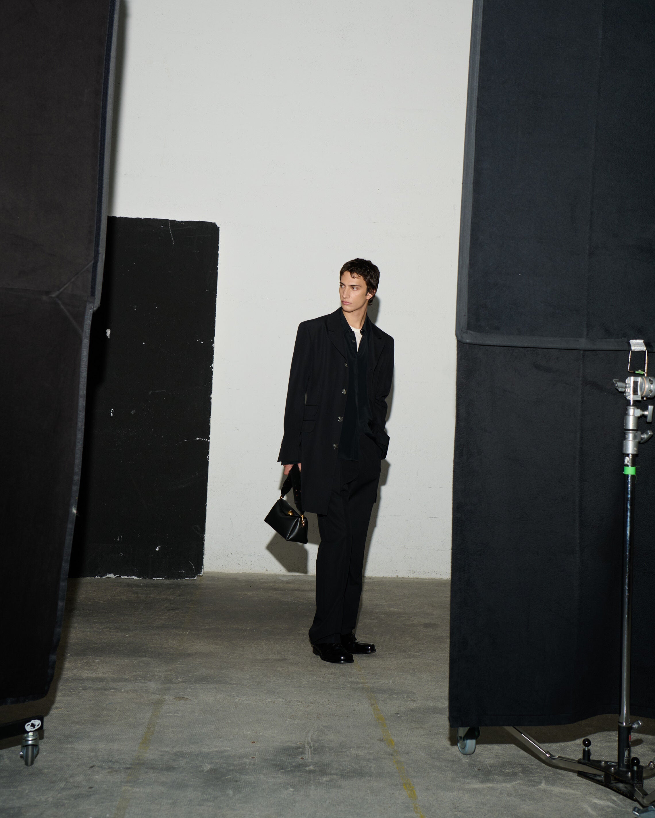AmiParis Black New Wool Straight Simple Breasted Jacket