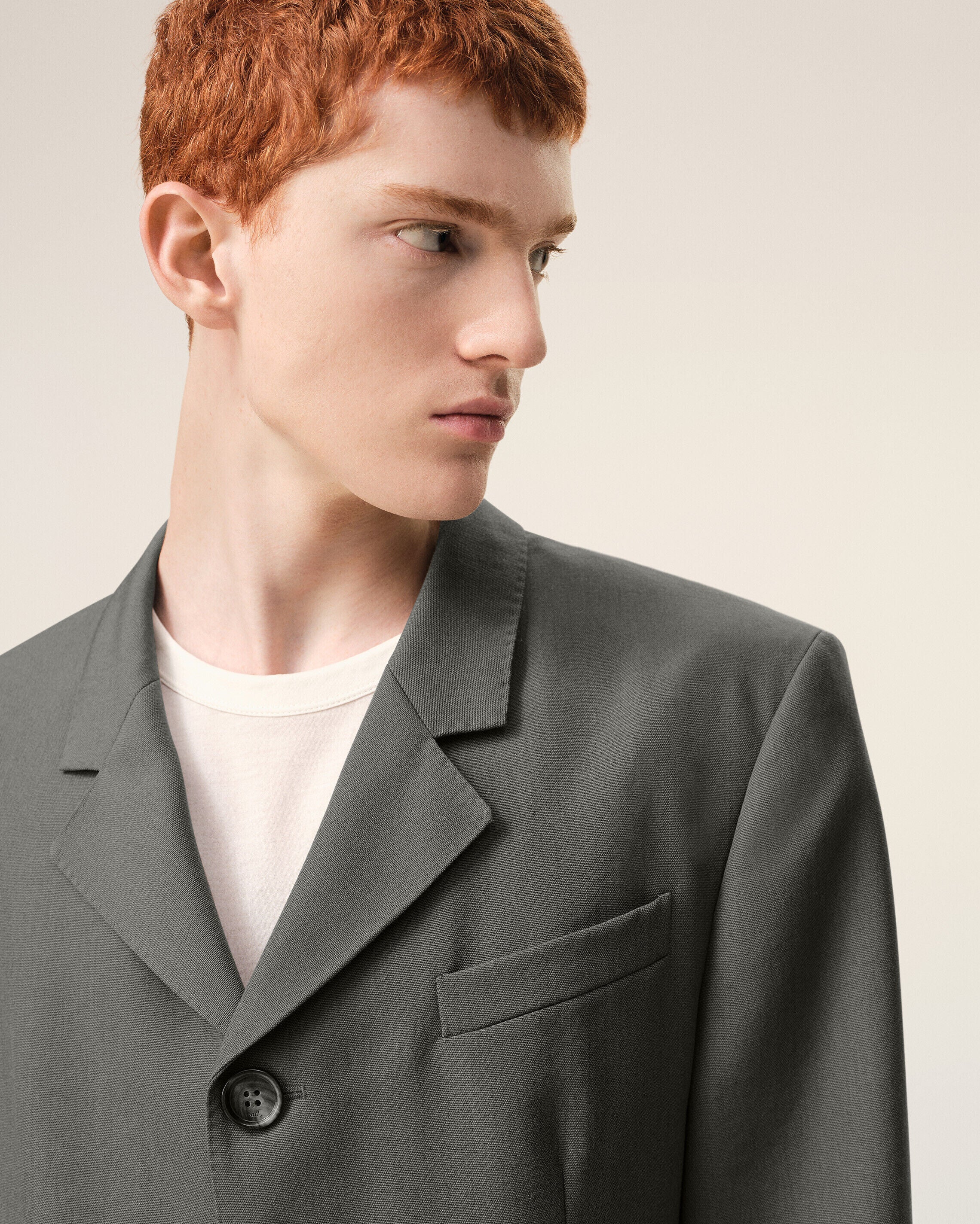 AmiParis Grey New Wool Straight Simple Breasted Jacket