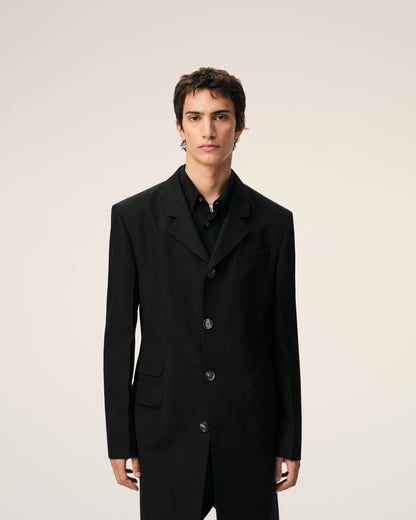 AmiParis Black New Wool Straight Simple Breasted Jacket