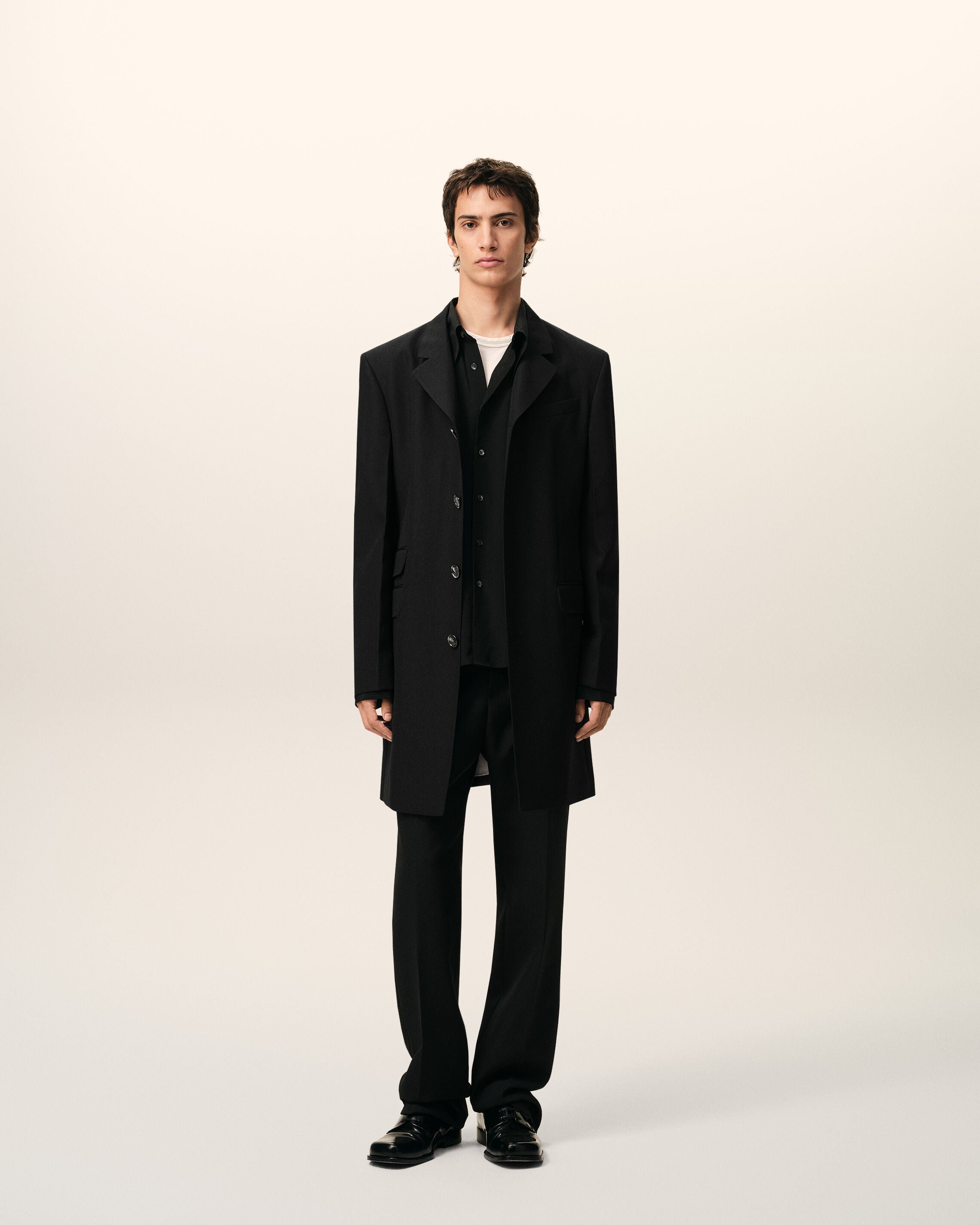 AmiParis Black New Wool Straight Simple Breasted Jacket